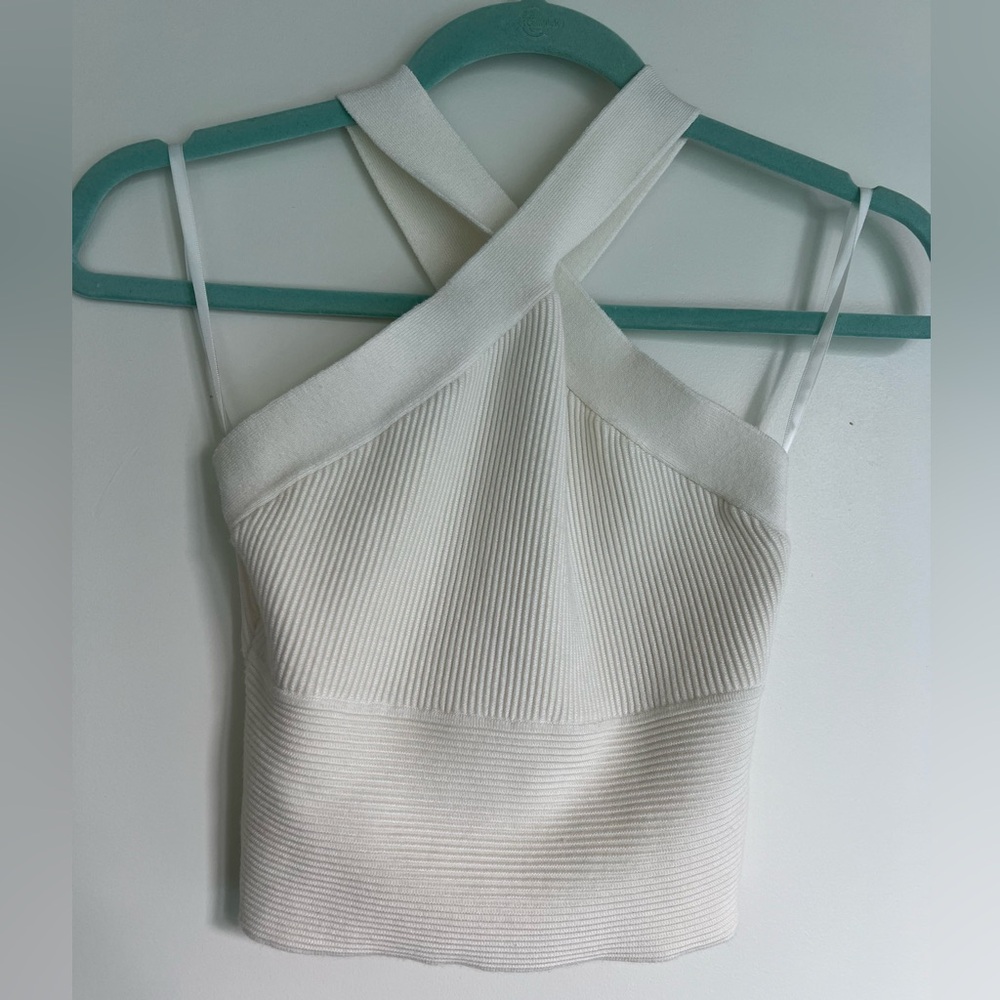 White Knit Tank from Abercrombie in Medium